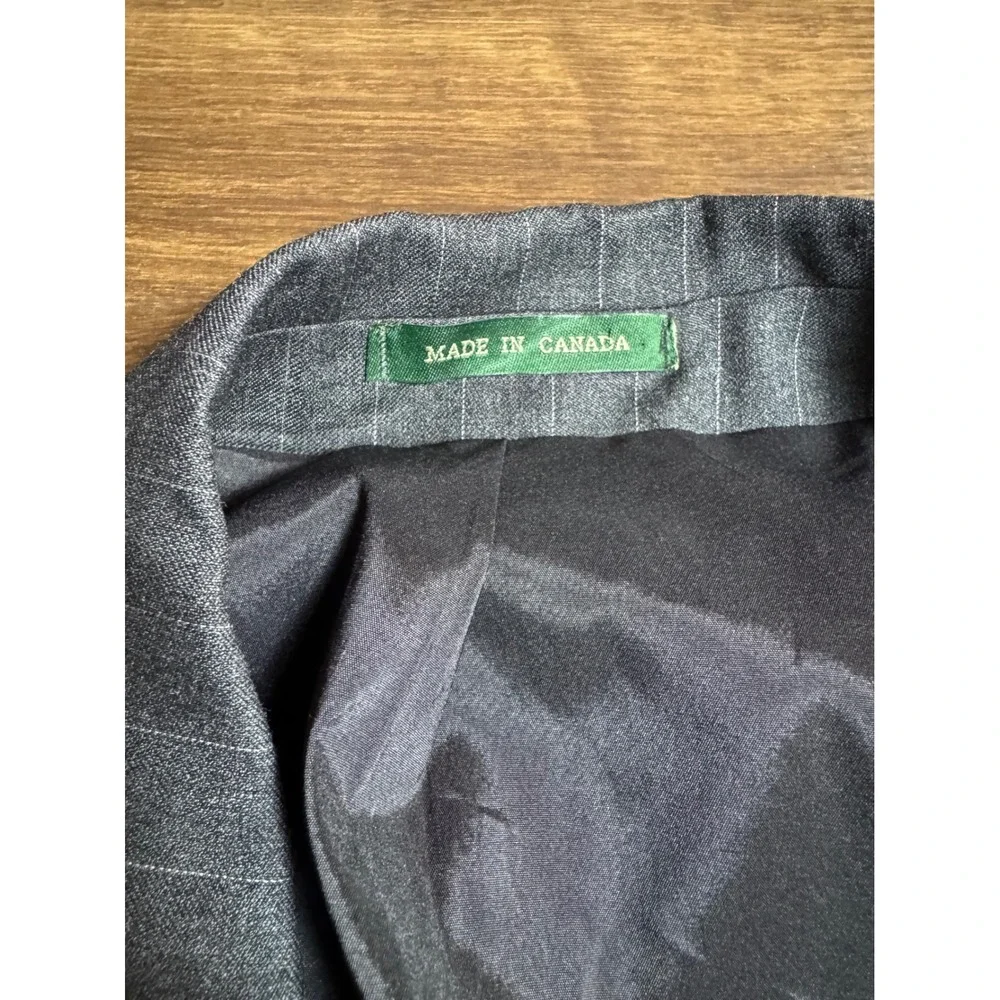 Lauren Ralph Lauren Mens Gray Pinstripe Wool Suit Jacket Blazer 42R Canada